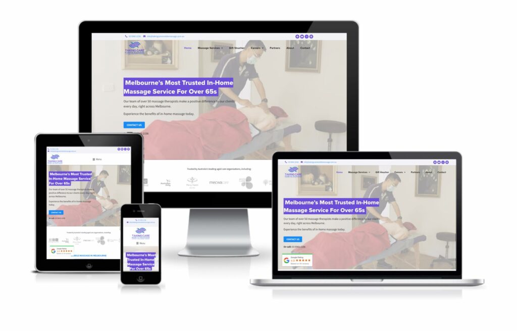 Taking Care Mobile Massage Web Design